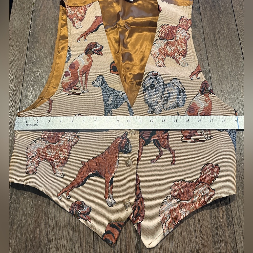 Vintage Backroad Blues dogs animals Vest sz L, GUC MAde in USA - Picture 8 of 8